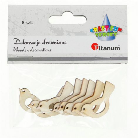Dekoracje drewniane Titanum Ptaszki, 8szt